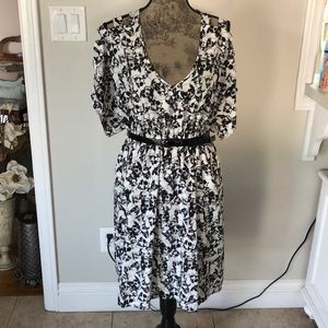 Torrid White and black Skull dress with black belt